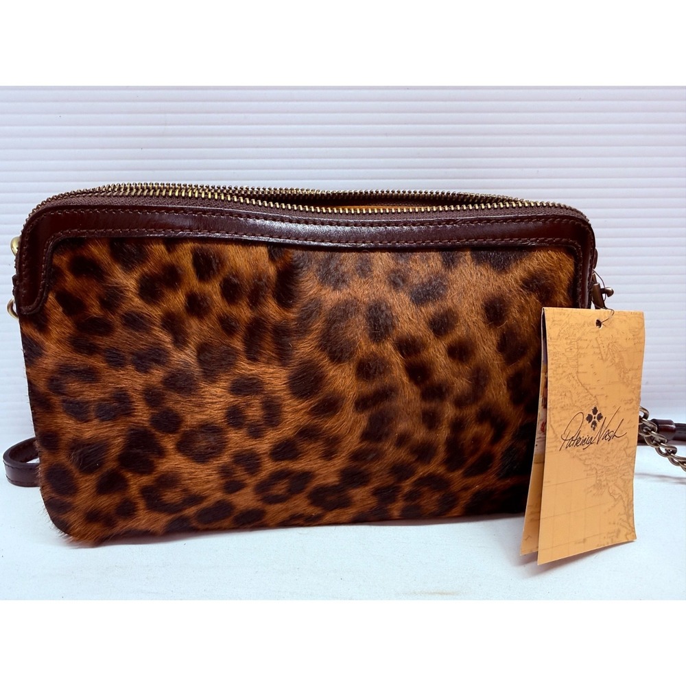 Patricia Nash Chambery LEOPARD‎ ANIMAL Haircalf Crossbody Bag PURSE NWT$199